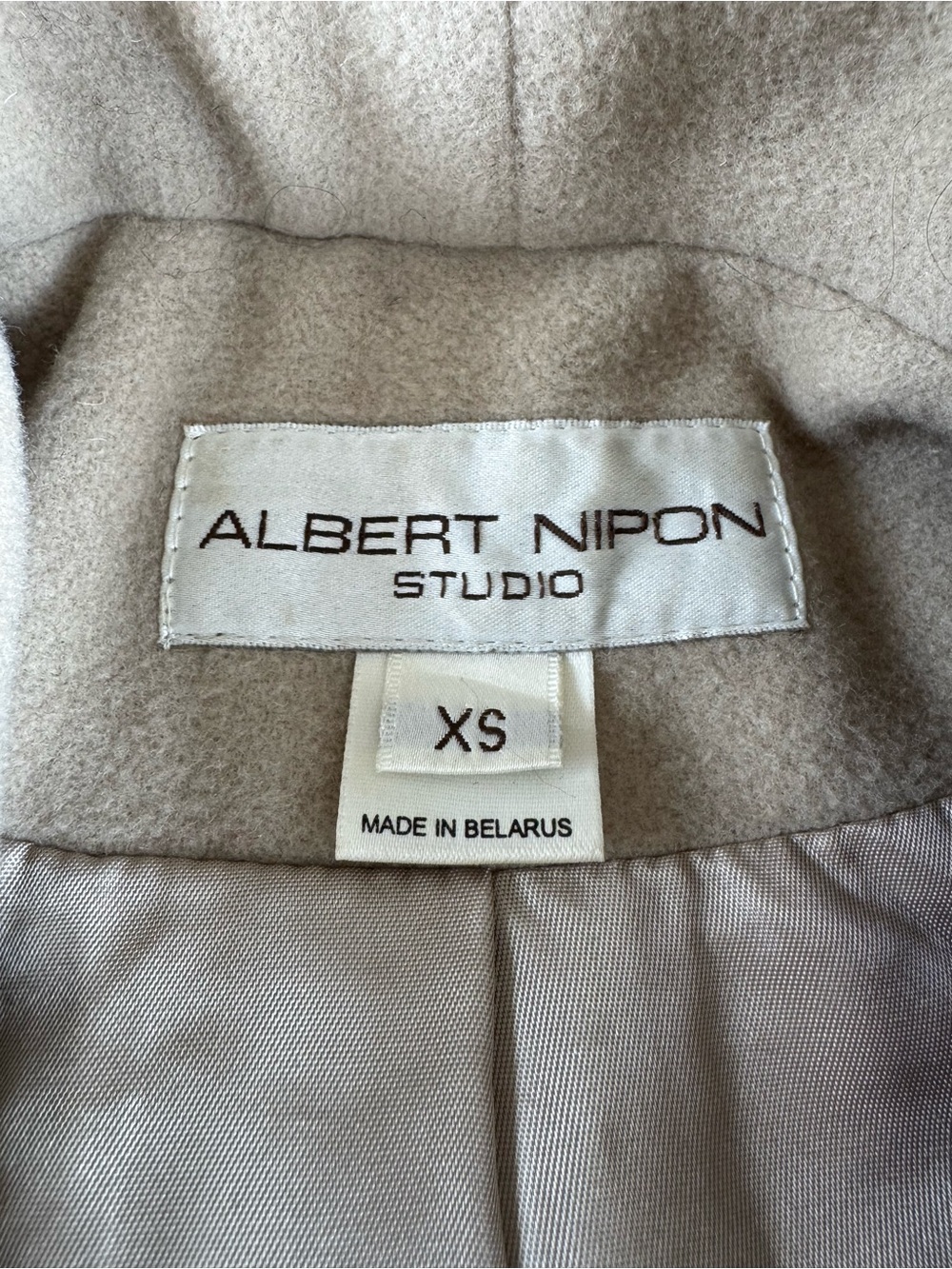 Vintage 60s 70s Albert Nipon Cream Faux Fur Trim Wool Dress Coat Sz XS - Picture 4 of 8